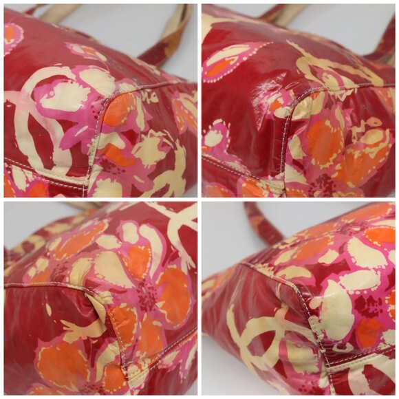 CHANEL High Summer Tote Bag Vinyl Red Silver CC Auth - Picture 16 of 16